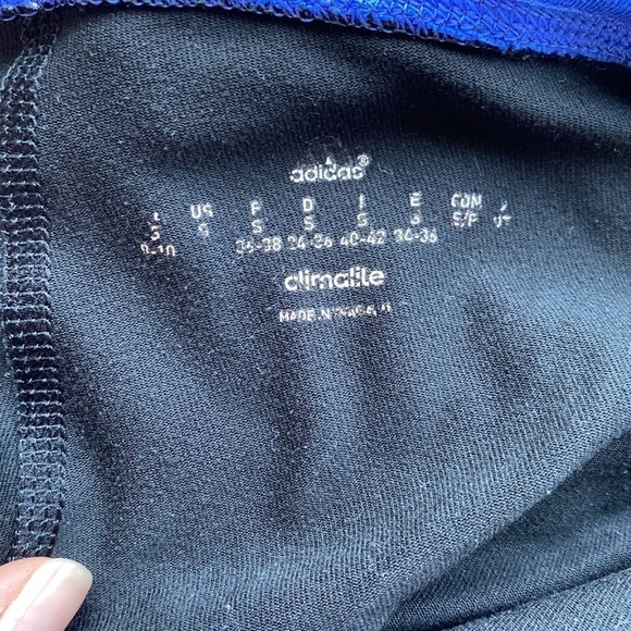 Cropped Adidas workout leggings, black and blue, size S - Picture 3 of 4